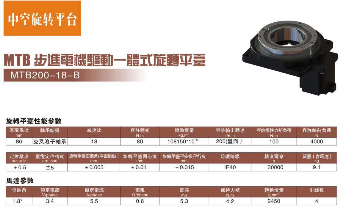 步進(jìn)電機(jī)驅(qū)動一體式旋轉(zhuǎn)平臺MTB200-18-B參數(shù).png